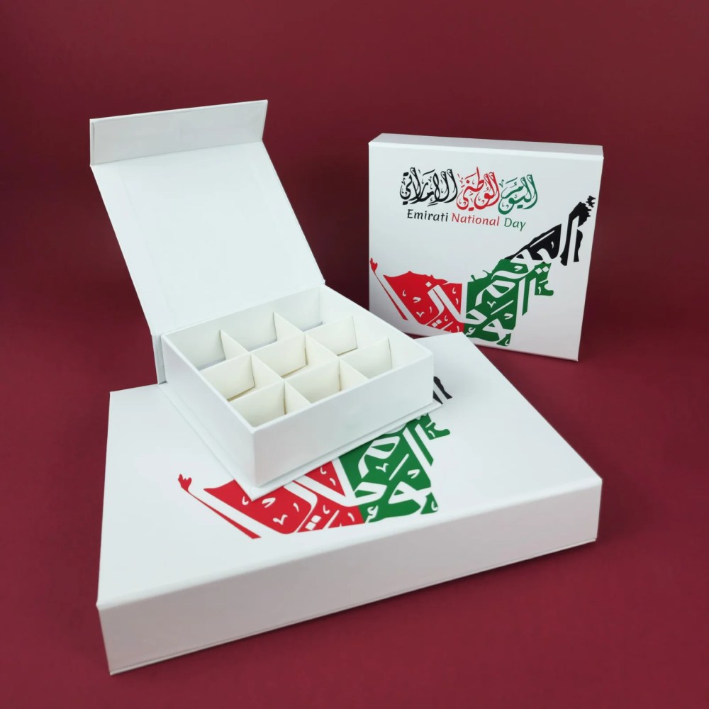 16 Pcs Chocolate Gift Box – UAE National Day — 16 Pcs Chocolate Gift Box – UAE National Day — ready-made or custom-branded with your logo, delivered across Dubai & the UAE.