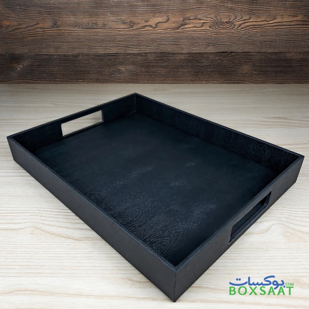 PU Leather Tray – Black Texture Leather – Made with MDF Wood — PU Leather Tray – Black Texture Leather – Made with MDF Wood — ready-made or custom-branded with your logo, delivered across Dubai & the UAE.