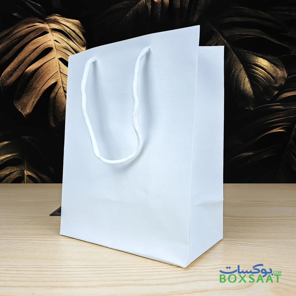 Paper White Bag – White Rope – A5 Size — Paper White Bag – White Rope – A5 Size — ready-made or custom-branded with your logo, delivered across Dubai & the UAE.