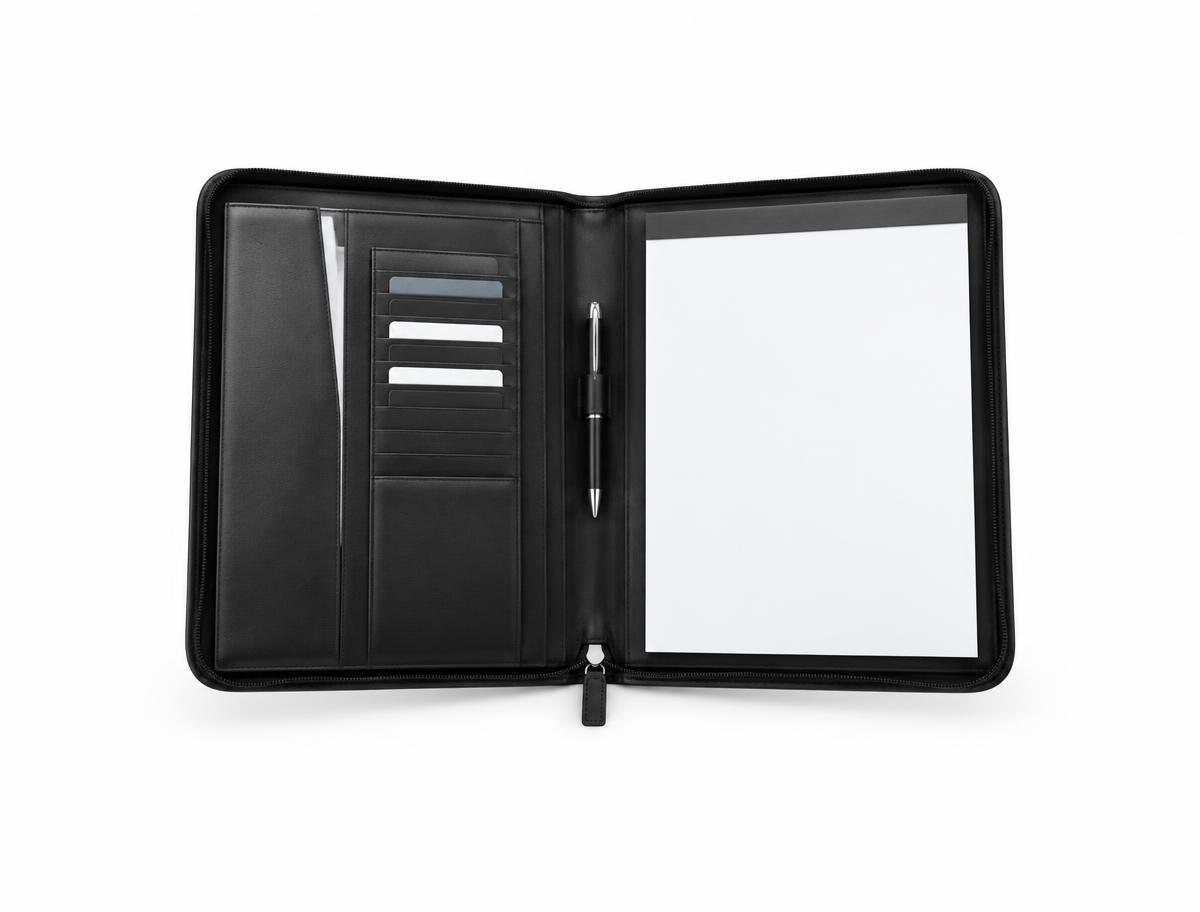 Corporate Portfolio Notebooks — Corporate Portfolio Notebooks branded to your artwork — pu leatherette cover options, foil blocking and full colour matching, produced in Dubai.