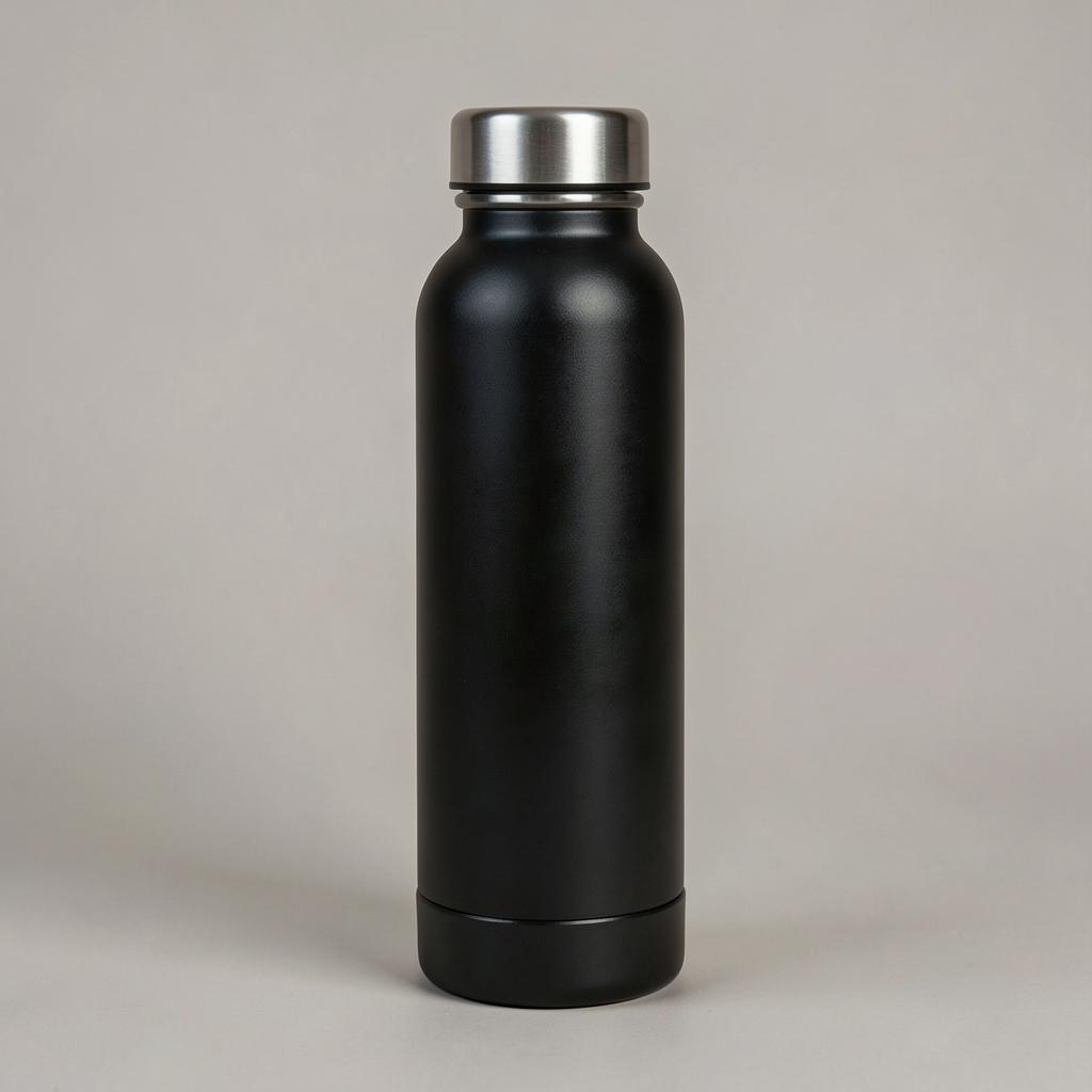 Double Wall Steel Bottle 500ml — Insulated 500ml steel bottle with laser engraved logo.