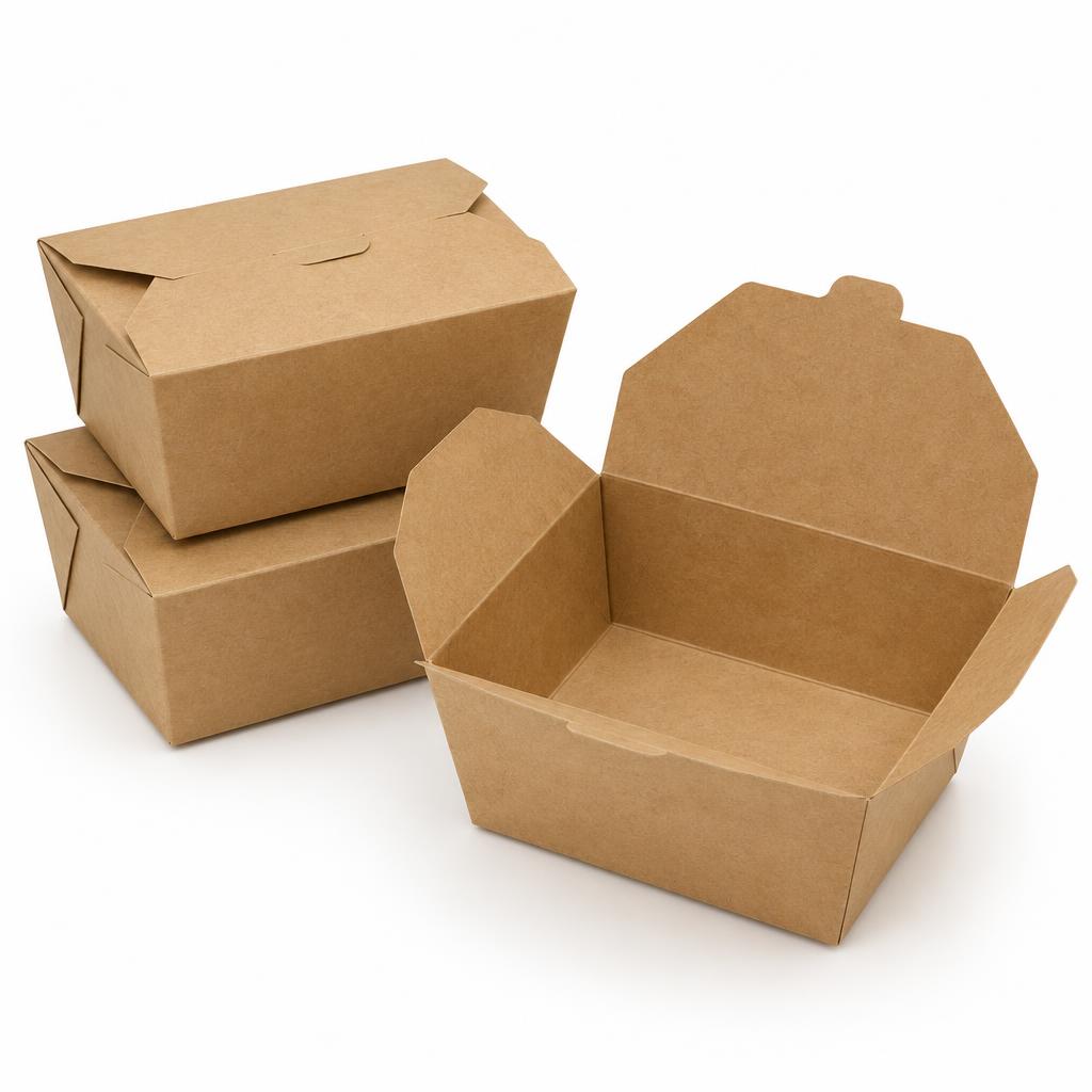 Food Takeaway Boxes — Food Takeaway Boxes branded to your artwork — 350gsm folding box board options, matt / gloss lamination and full colour matching, produced in Dubai.