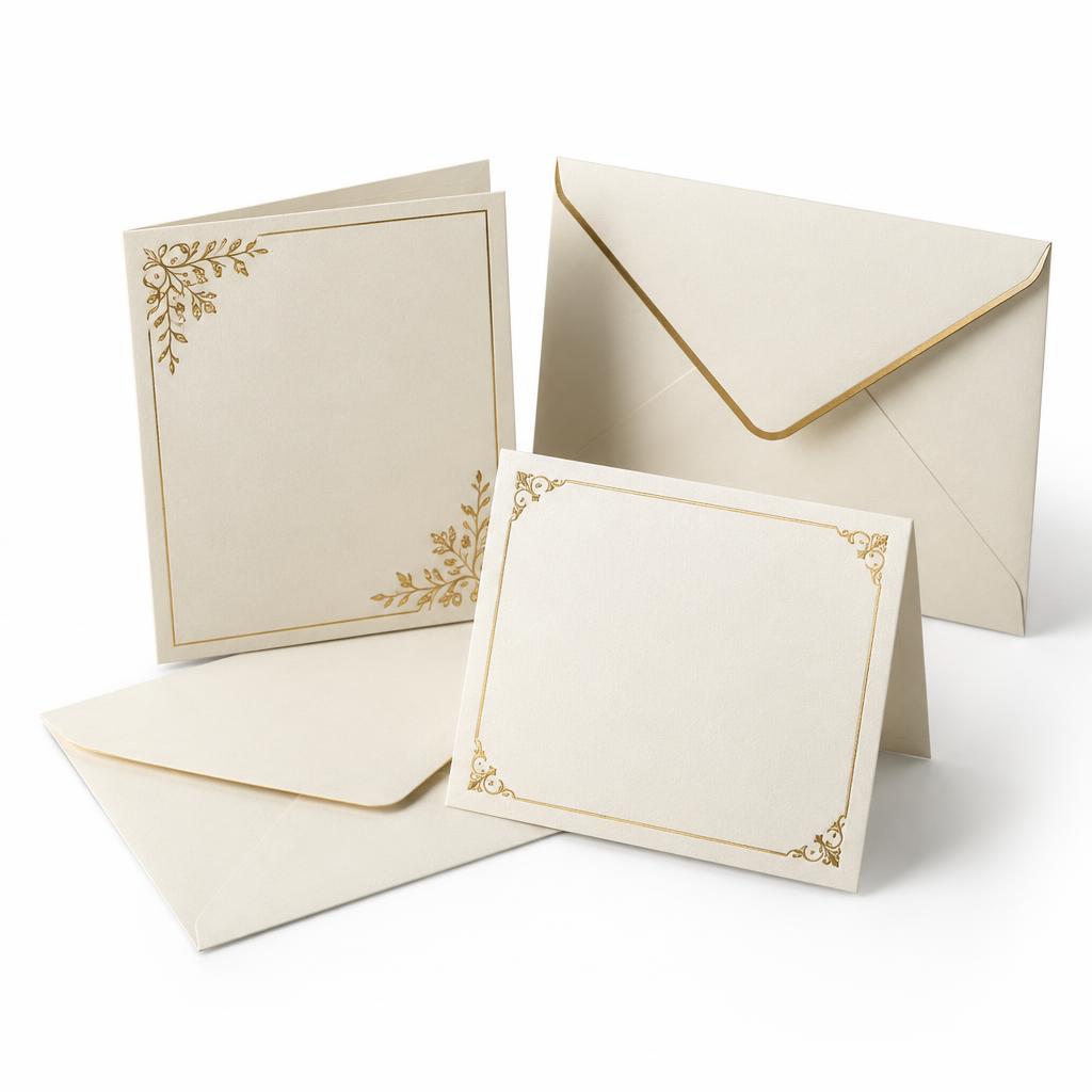 Invitations — Invitations branded to your artwork — 130gsm gloss art paper options, matt lamination and full colour matching, produced in Dubai.