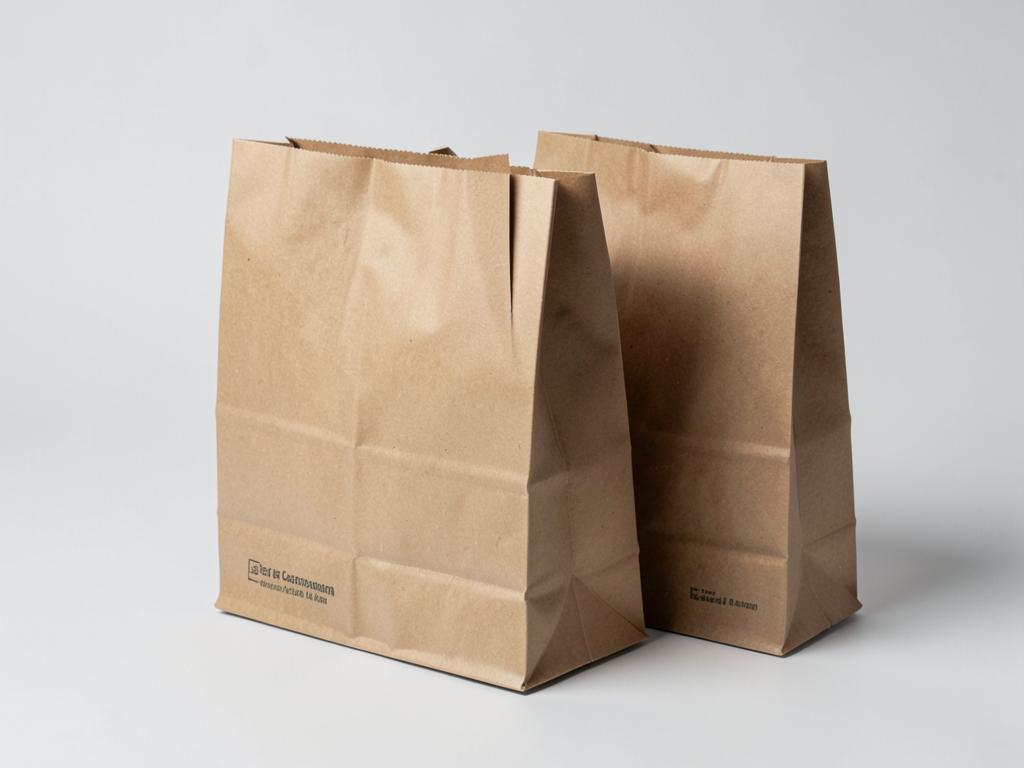 Recycled Paper Bags — Eco-friendly bags made from post-consumer recycled kraft, printed with water-based inks.