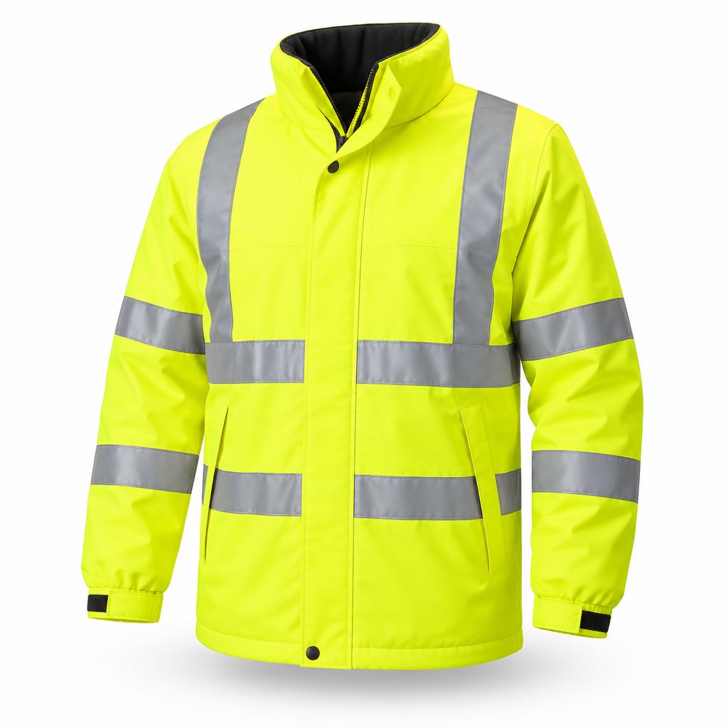 Safety Jackets — Safety Jackets branded to your artwork — 180gsm combed cotton options, screen printing and full colour matching, produced in Dubai.