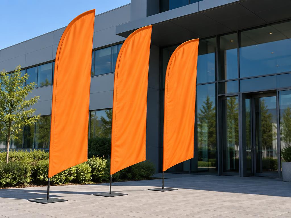 Sail Flag Medium — Sail Flag Medium in Dubai — medium curve-top sail flag that suits mall entrances.