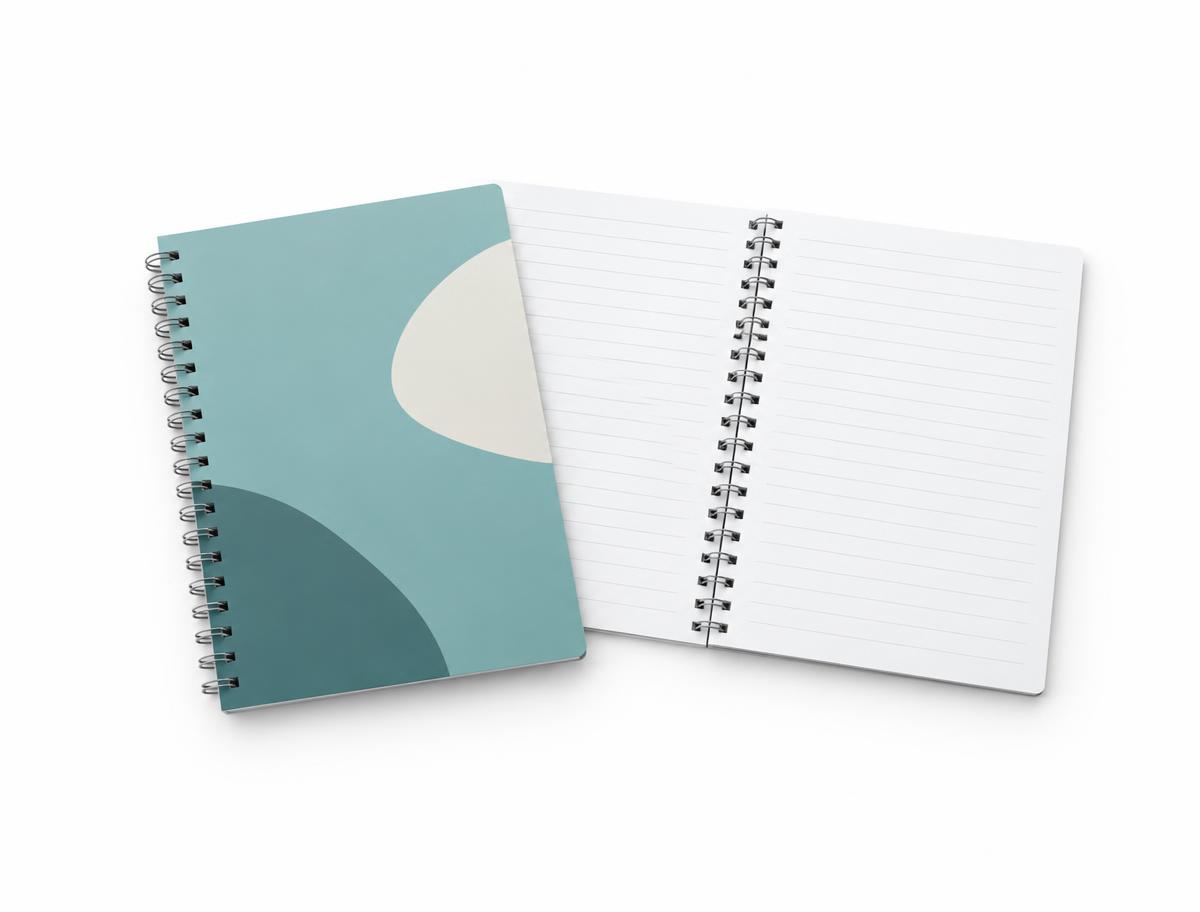 Spiral Notebooks — Spiral Notebooks branded to your artwork — pu leatherette cover options, foil blocking and full colour matching, produced in Dubai.