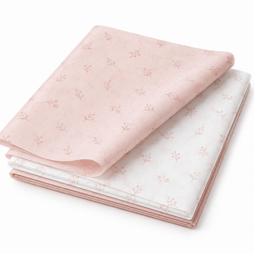 Tissue Wrapping Paper — Tissue Wrapping Paper branded to your artwork — 350gsm folding box board options, matt / gloss lamination and full colour matching, produced in Dubai.