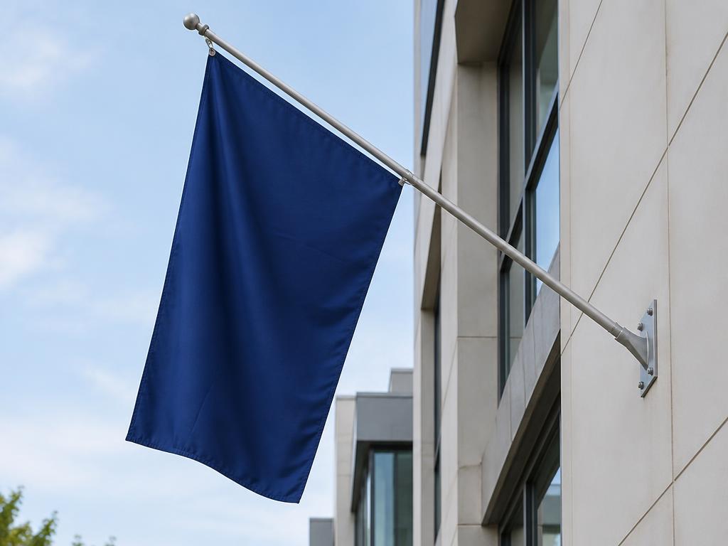 Wall Mounted Flags — Wall Mounted Flags in Dubai — angled wall bracket flag that projects your brand out from a shopfront or corridor wall.